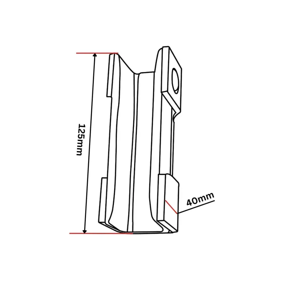 Automatisk smörjare för T-spår, låg, 45x125x125 mm, KM51724335, 5 mm