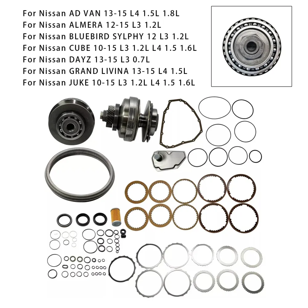 2012-2015 Renault SCALA L4 1,5L Transmission Master Rebuild Kit & Remskiva Set med rem JF015E RE0F11A