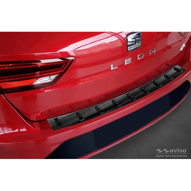 Avisa, Bakre stötfångarskydd, Svart, Rostfritt stål, passar Seat Leon ST (5F) 2013-2017 & Facelift 2017-2020 'STRONG E...