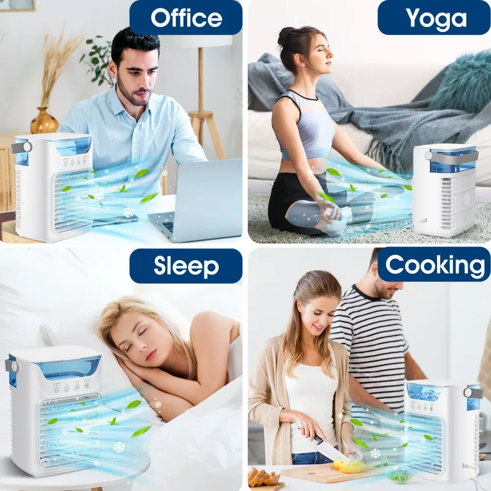 Mobil luftkonditionering, 700 ml mini luftkonditionering, bärbar mobil luftkonditionering 4 i 1 med USB, med timer på 2/4/...