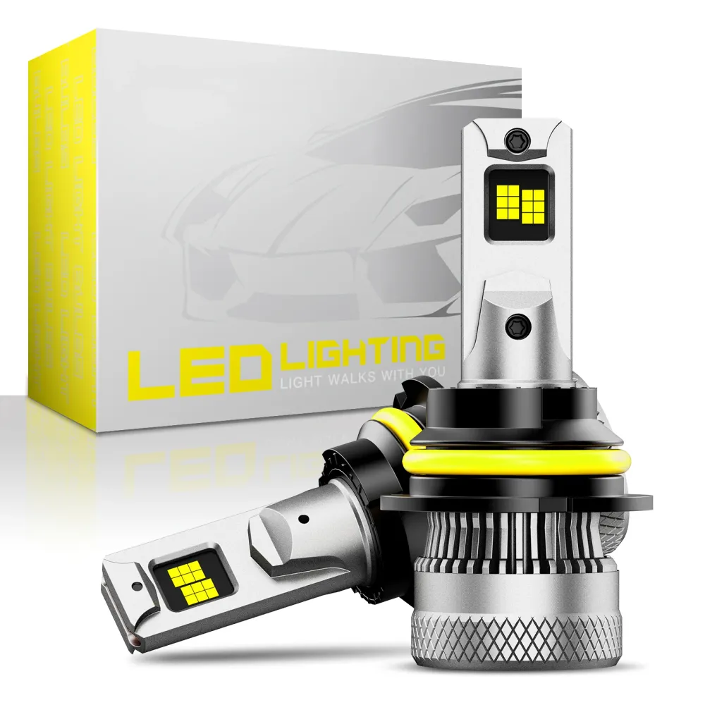 NOEIFEVO 9004 Bilstrålkastarlampa, 40 000 Lumen, 200W, 6500K Vit, IP68 Vattentålig, 100 000 timmars livslängd, Helljus och...