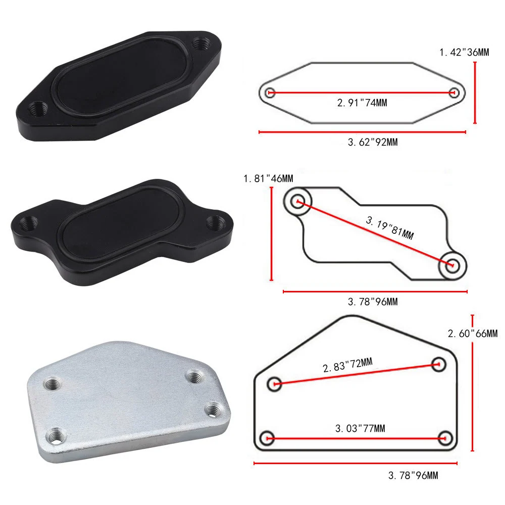 EGR Valve Cooler Delete Kit för GMC Silverado 2500 6.6L LLY DURAMAX 2004.5-2005 Generic