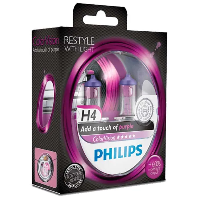 Philips Colorvision Lilla H4 60/55W 12V - Set