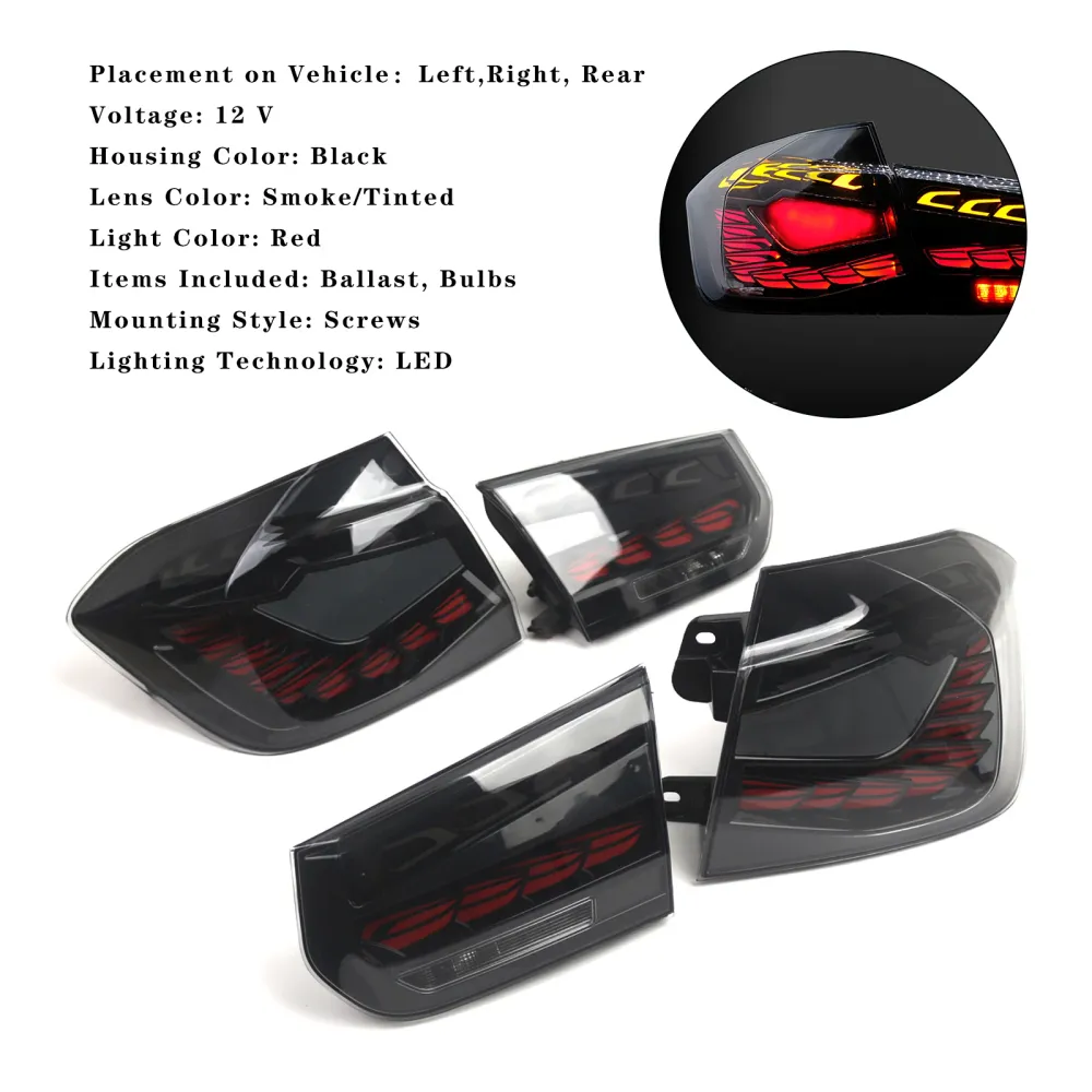 L&R Rökta LED-bakljus Bakljusenhet För BMW 3 F30 F80 M3 2013-2018