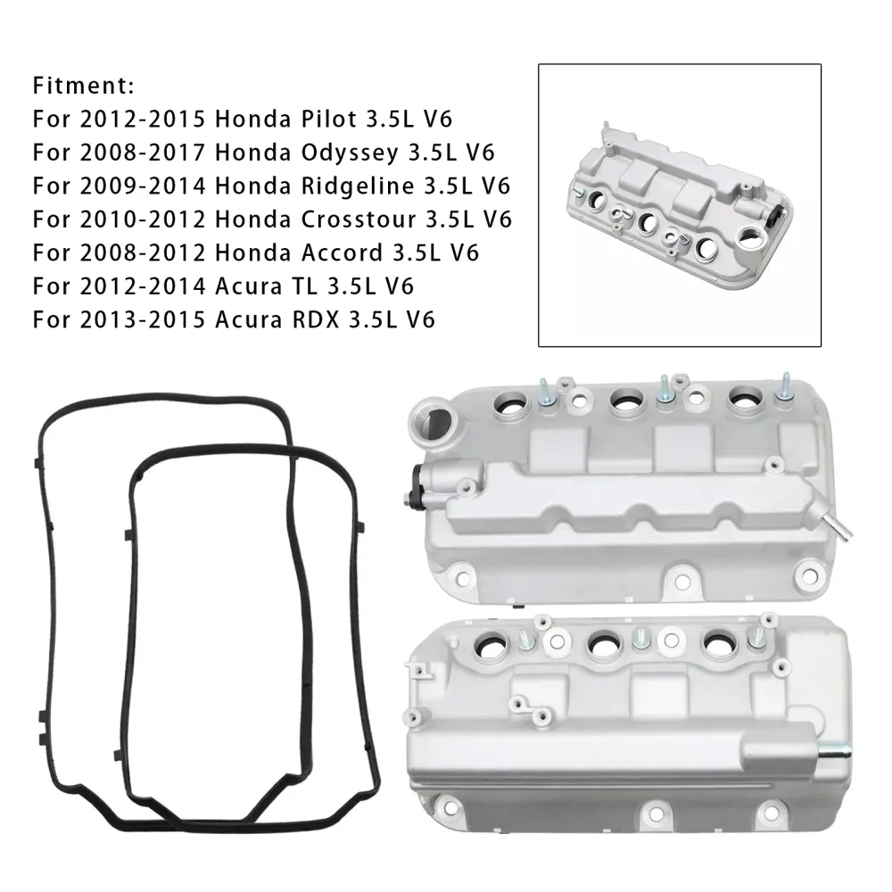 2st främre+bakre motorventilkåpa för Honda Odyssey Pilot Ridgelin Accord 3.5L