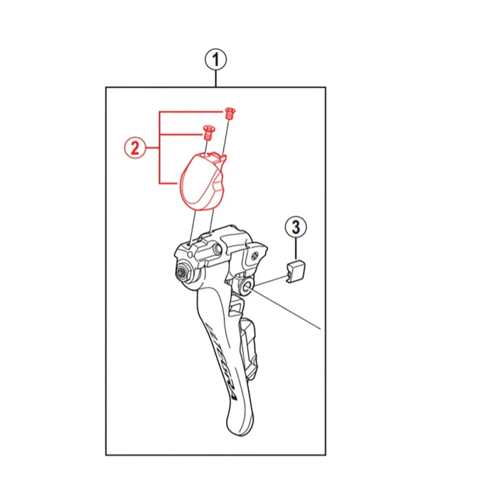 Höger frontkåpa med skruvar för SHIMANO ULTEGRA ST-6800 Lever #Y00E98020