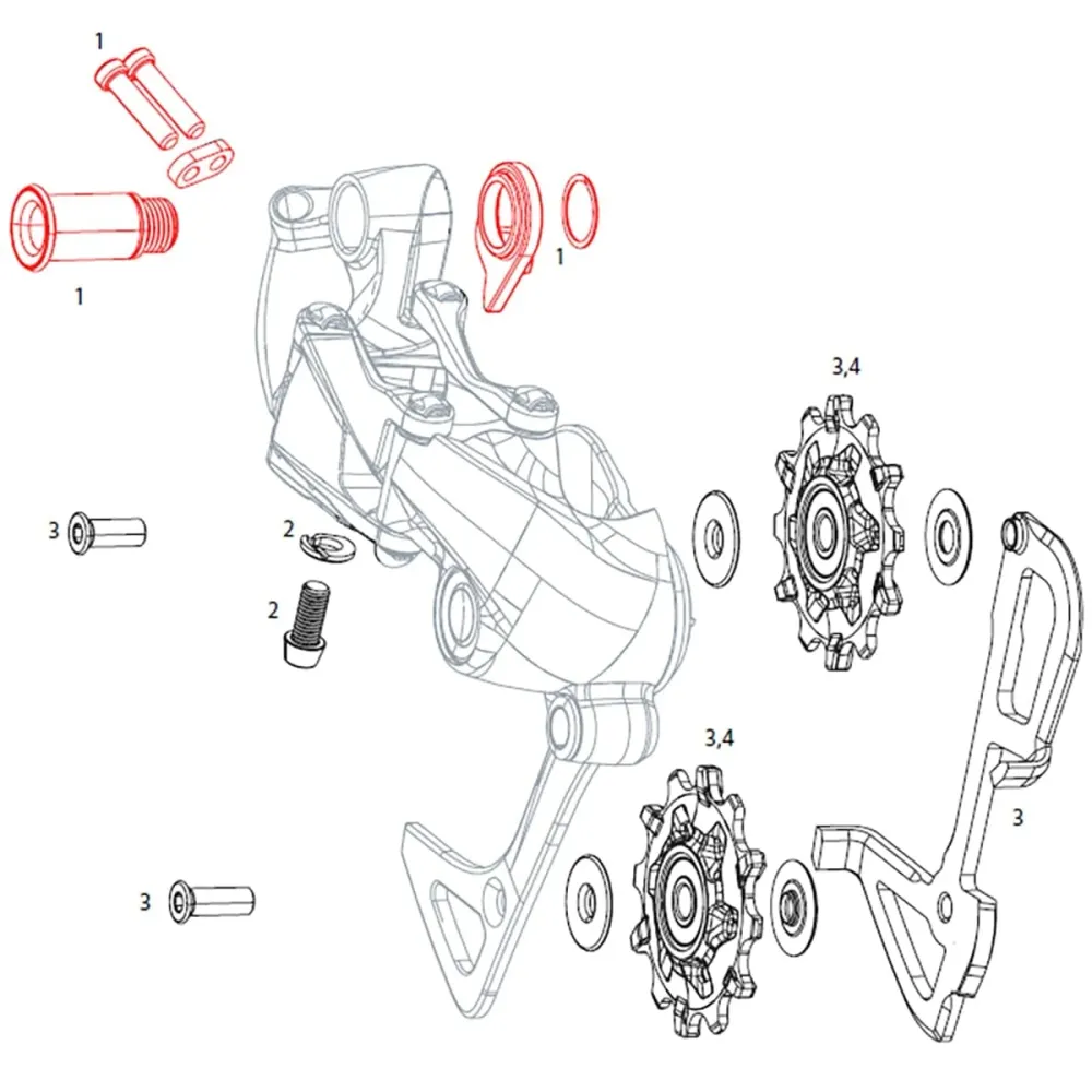 SRAM GX 1x11V monterings- och tryckskruv för bakväxel #11.7518.055.000
