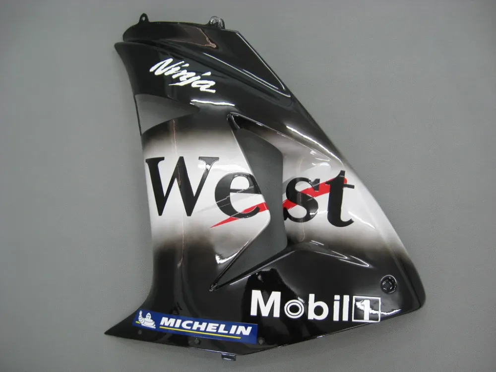 2006-2007 Kawasaki ZX 10R Amotopart kåpa Black White West Racing Customs Fairing