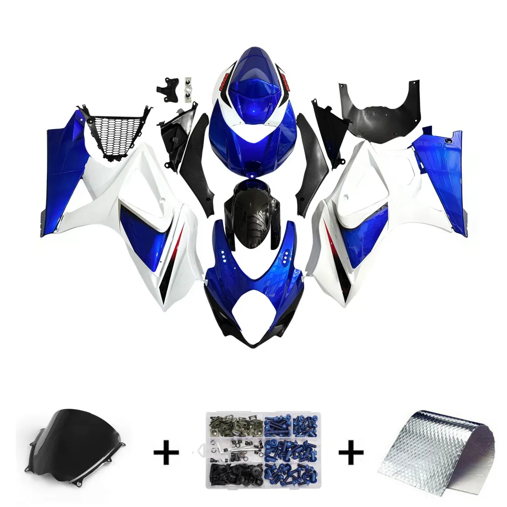 2007-2008 Suzuki GSXR 1000 Blue & White GSXR Racing Fairings Generic