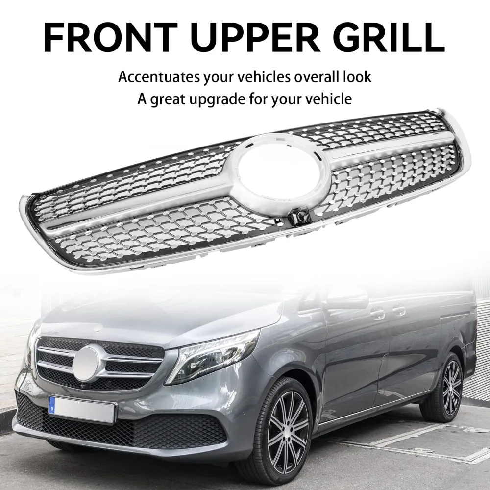2014-03.2019 Mercedes Benz V-klass W447 Diamantfrämre övre grillgrill