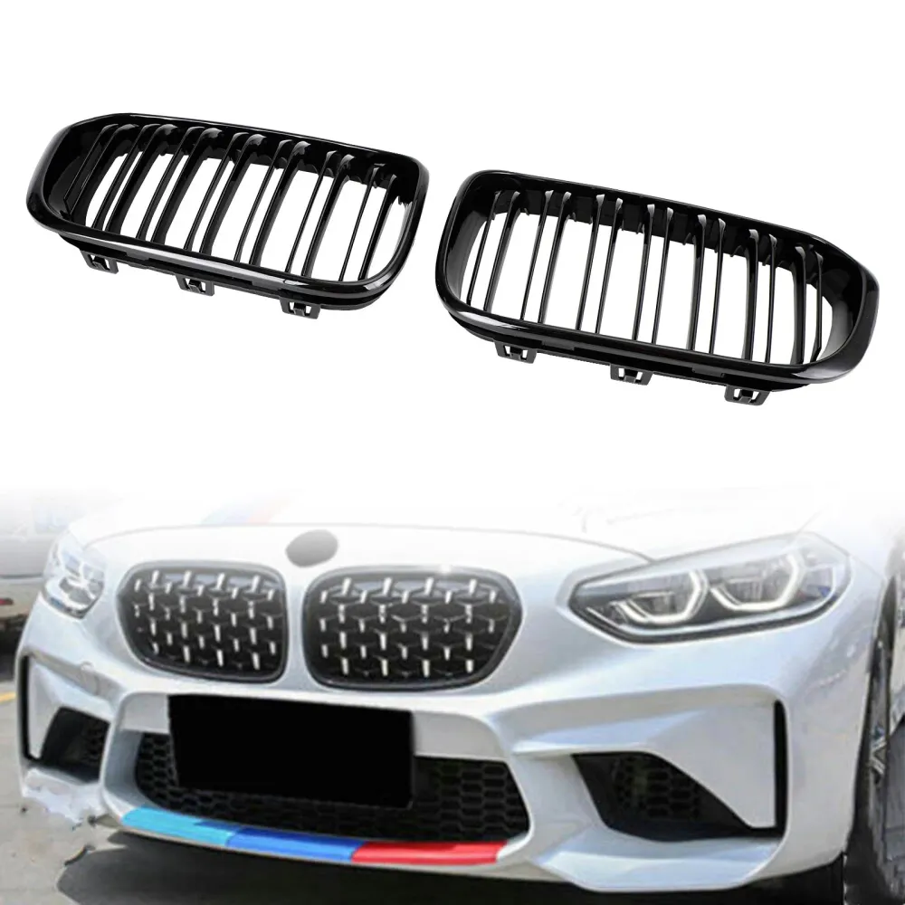 2015 2016 2017 BMW 1 Series F20 F21 Gloss Black Double Front Kidney Grill Grill