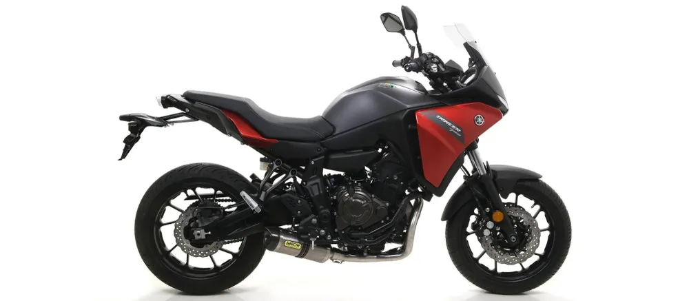 71817PK Arrow Thunder titanavgasrör med kolfiberavgasrör för Yamaha MT-07 2014-2020