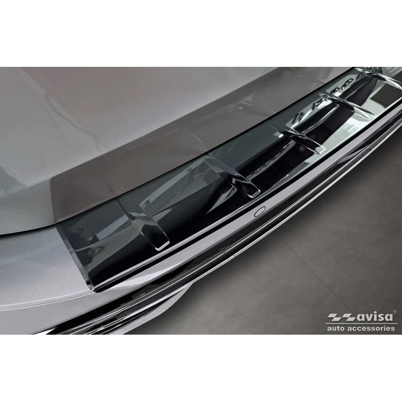 Avisa, Bakre stötfångarskydd, Gloss Black, Rostfritt stål, passar Volkswagen Passat Variant (CJ5) 2023- 'Revben'