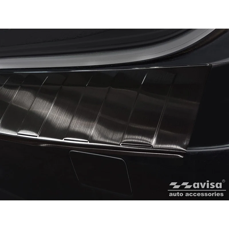 Avisa, Bakre stötfångarskydd, Svart, Rostfritt Stål, Passar Volvo V70 Facelift 2013-2016 'Revben'