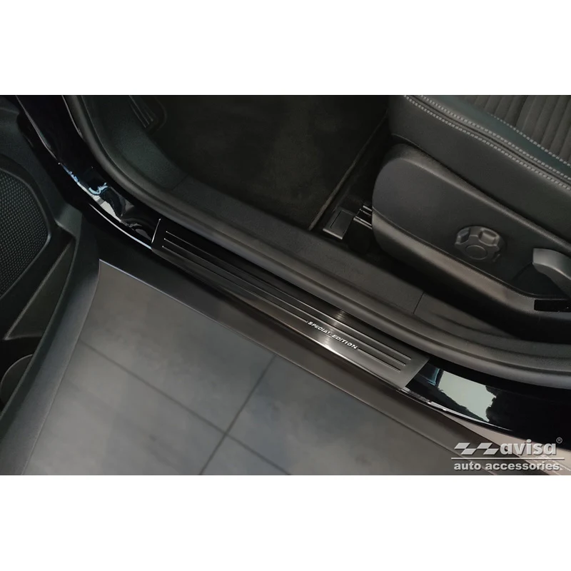 Avisa, Tröskelskydd, Svart, Rostfritt stål, passar Ford EcoSport Facelift 2017- - 'Special Edition' - 4 delar