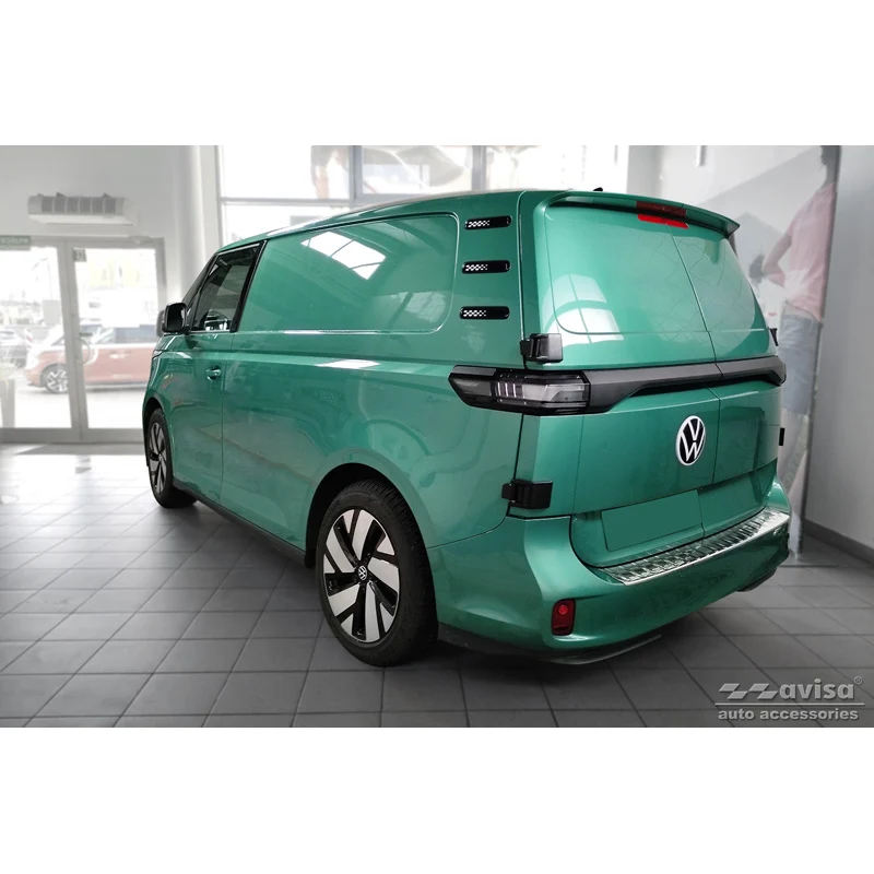 Avisa, Tröskelskydd, Svart, Rostfritt stål, passar Volkswagen ID.Buzz 2022- - 'Lines' - 2 delar