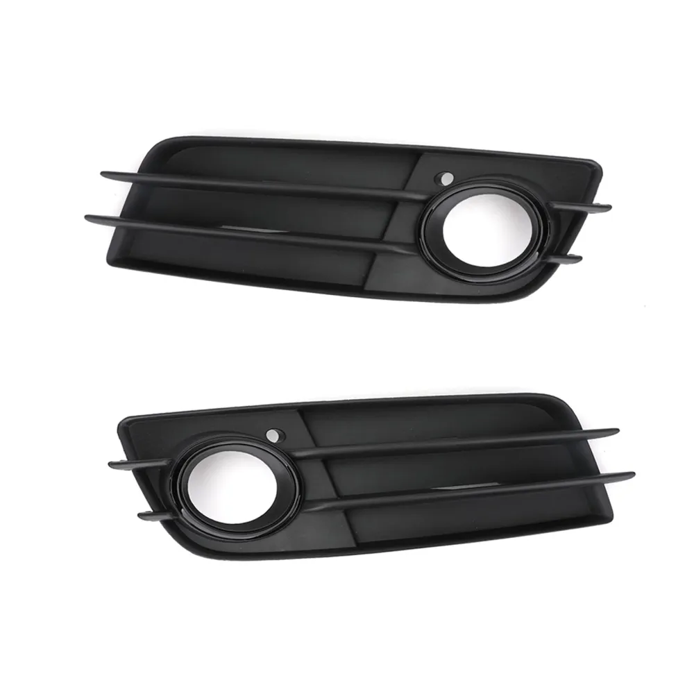 Front Bumper Black Fog Light Grille Cover för Audi A4 S-Line S4 2008-12 Generic