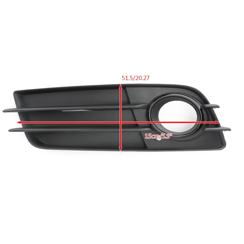 Front Bumper Black Fog Light Grille Cover för Audi A4 S-Line S4 2008-12 Generic