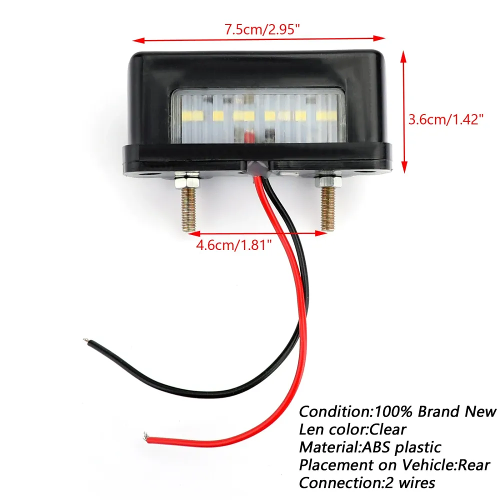 MOTORCYCLE LED bakre svans registreringsskylt bromsnummerplatta ljus mini bakljus generisk