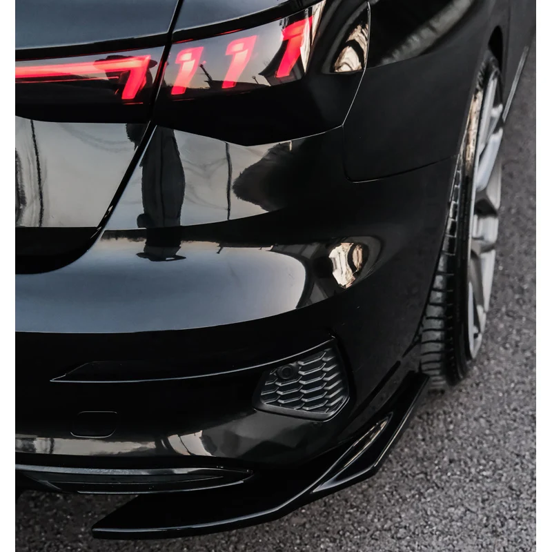 OneWay, Bageste Side Diffusorer, Glanssort, Passer til Audi A3 (8Y) Sedan 2020-2024, ekskl. S-Line/S3/RS3