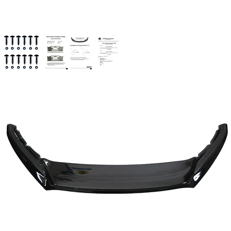 OneWay, Frontspoiler, Blank sort, Passer til Skoda Superb 3V HB/Combi Facelift (2019-2023)