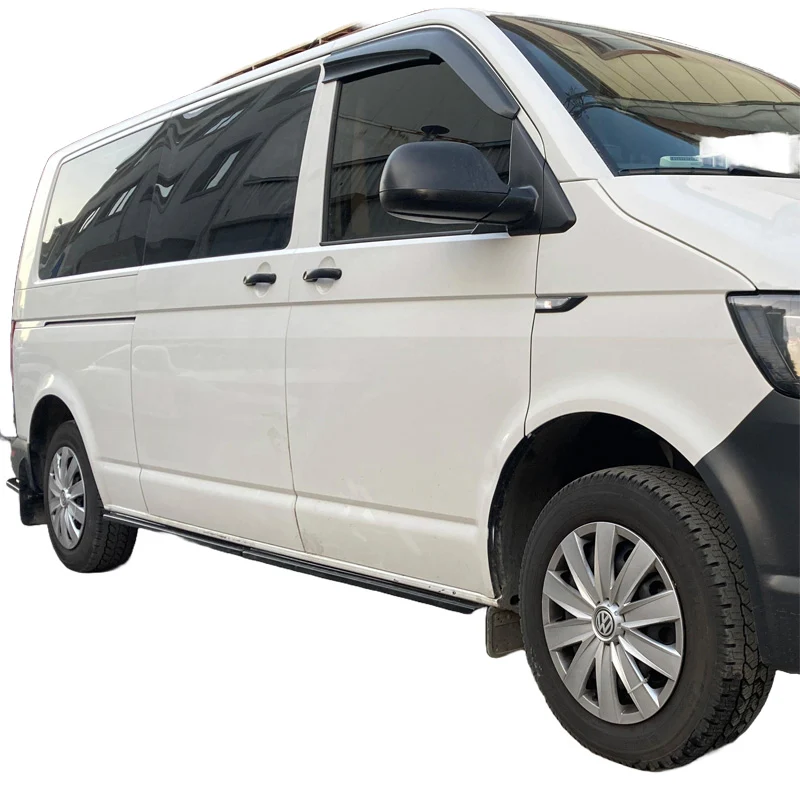 OneWay, Sideskørter, Glossy Sort, Passer til Volkswagen Transporter T6.1 (2020-2022), Kort Akselafstand – 4 dele