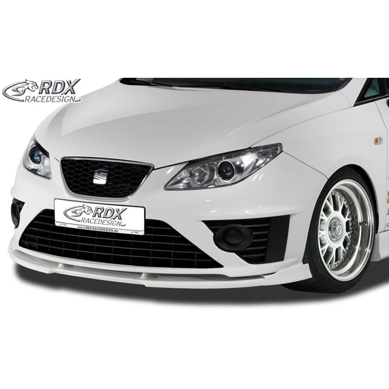 RDX Racedesign Vario-X frontspoiler, 4 cm, till Seat Ibiza 6J (2008–2012) med SE-bodykit – obehandlad PUR