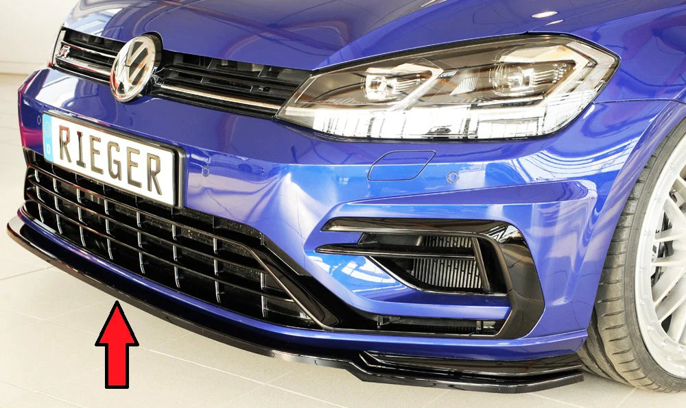 Rieger Frontsplitter Volkswagen Golf MK7.5 R / R-line 2017+ - Högblank Svart