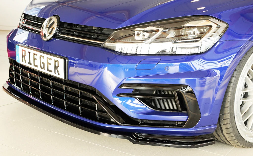 Rieger Frontsplitter Volkswagen Golf MK7.5 R / R-line 2017+ - Högblank Svart