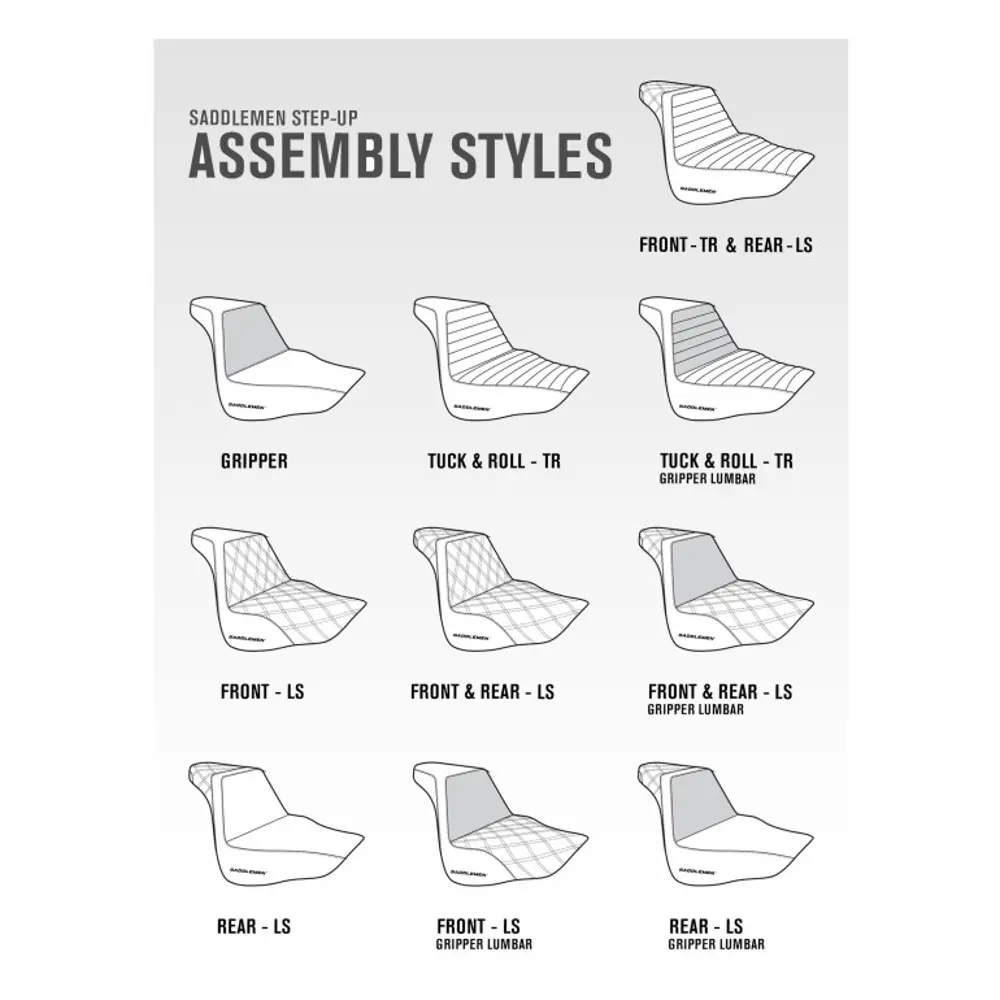 Saddlemen Step-Up Extended Reach Tuck-n-Roll / Lattice Stitch Sadel till Indian