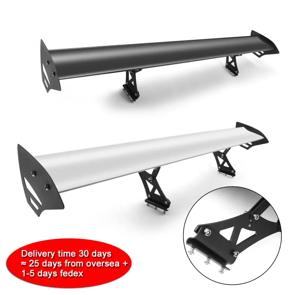 Universal justerbar lätt GT -aluminium bakre stamvinge racing spoiler generisk