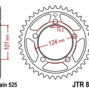 Stål bakdrev 42T 525 - JTR898.42 - JT Sprockets