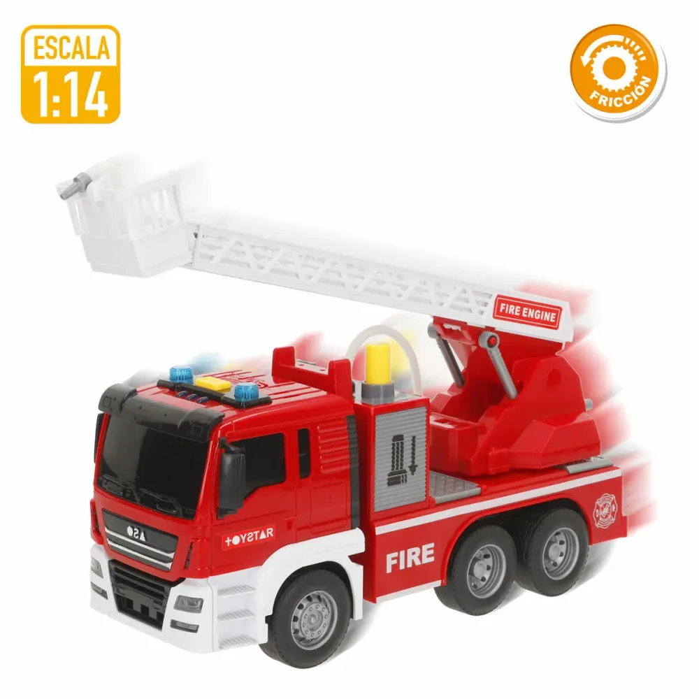 Brandbil med Ljus och Ljud Speed & Go 26 x 14 x 9 cm (6 antal)
