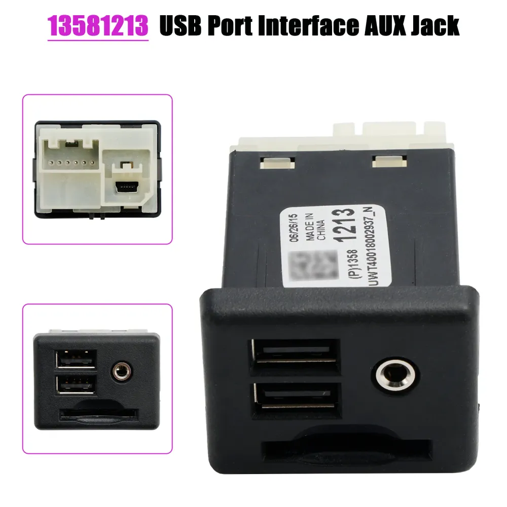 13581213 Dual USB Port SD -kortgränssnitt AUX Jack för GMC Cadillac XTS CTS ATS