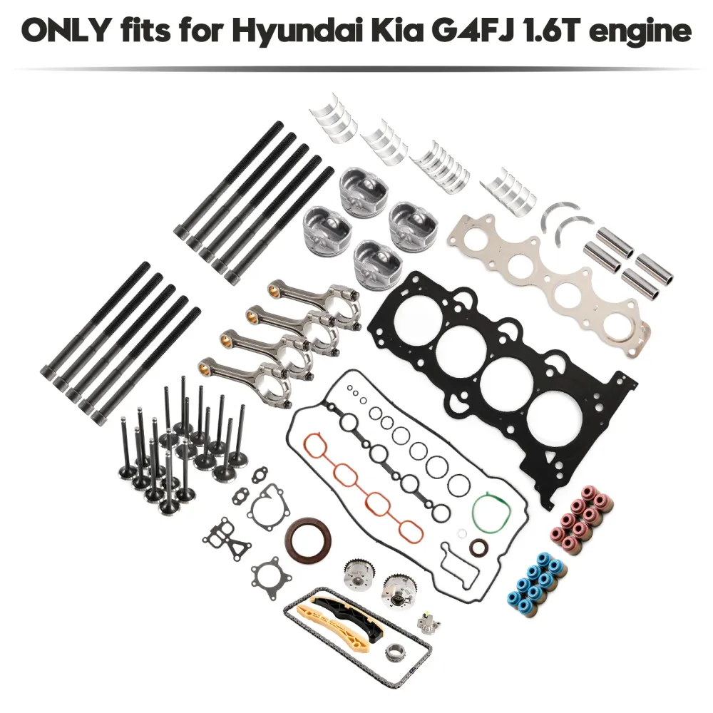 2017–2020 Hyundai Mistra (CF) G4FJ 1.6T Motor Kolvpackningsventil Lager Timing Kit w/ Rods 20910-2BU06
